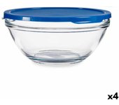 Fiambrera redonda con tapa chefs azul 2,5 l 23,7 x 10,1 x 23,7 cm (4 unidades)