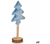 Krist+ Árbol de Navidad Poliéster Azul Madera 9,5 x 32 x 13 cm (12 Unidades)