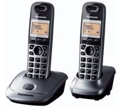 Panasonic KX-TG2512 - Teléfono (Teléfono DECT, Altavoz, 50 entradas, Identificador de Llamadas, Gris) [versión importada]