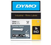DYMO Nylon Flexible IND - Cintas para impresoras de etiquetas (Negro sobre blanco, Multicolor, Nylon, -10 - 80 °C, UL 969, DYMO)
