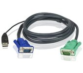 ATEN 2L5201U - Switch KVM (1.2m, Negro, CE700A CL5708M CL5716M CL5800N CL5808N CL5816N CN8000 CS1308 CS1316 CS1708A CS1708i, HD-15, USB A, SPHD-15, Macho/Macho)