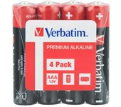 VERBATIM Pilas alcalinas AAA Premium I 1,5V I AAA-LR03 Micro I Pilas AAA I Pilas para Reproductor de MP3, cámara, Control Remoto, rasuradora y más I Pila alcalina Premium I 4 Unidades