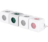Allocacoc 16896 PowerCube - Ladrón de 5 enchufes con forma de cubo, color blanco
