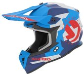 Acerbis Linear Graphic Casco de motocross - Rojo Azul (XL)
