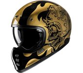 HJC V60 Flame Casco - Negro Oro Plata (XS 54 55)