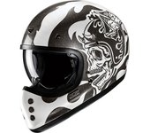 HJC V60 Flame Casco - Negro Blanco (M)