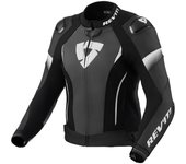 Revit Xena 4 Pro Chaqueta de cuero de moto para mujer - Negro Blanco (38)