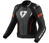 Revit Xena 4 Pro Chaqueta de cuero de moto para mujer - Negro Rojo (40)