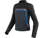 Dainese Lola 3 Chaqueta de cuero de la motocicleta de las señoras - Negro Rojo Azul (50)