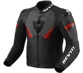 Revit Argon 2 Chaqueta de cuero de moto perforada - Negro Rojo (54)