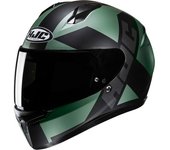 HJC C10 Tez Casco - Negro Verde (2XS)