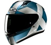 HJC C10 Tez Casco - Blanco Turquesa Azul (XS 54 55)