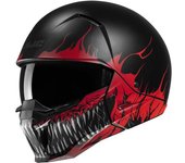 HJC i20 Scraw Casco Jet - Negro Rojo (2XL)