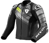 Revit Apex Chaqueta de cuero de motocicleta - Negro Blanco Amarillo (54)