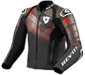 Revit Apex Chaqueta de cuero de motocicleta - Negro Rojo (48)