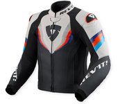 Revit Quantum 3 Chaqueta de cuero para moto perforada - Negro Gris (48)