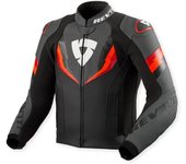 Revit Quantum 3 Chaqueta de cuero para moto perforada - Negro Rojo (50)