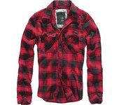 Brandit Check Camiseta - Negro Rojo (L)