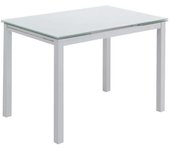 ORESTELUCHETTA Mesa extensible de cristal templado blanco cm. Al.76 x l.110 x p.70