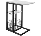 Tectake Mesa auxiliar para portátil, 2 usb y ac, 50-73 x 30 x 61,5 cm, blanco