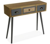 Versa Home Consola recibidor con 3 cajones en aglomerado efecto madera marrón