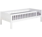 ID Kids Cama infantil con barreras y colchón madera y mdf 90x190 cm blanco