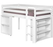 ID Kids Cama infantil combinada con colchón madera maciza   blanco 90x190 cm