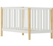 ID Kids Cuna con barreras y colchón madera y mdf blanco y madera 70x140 cm