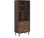 GEESE HOME Estantería con  2 puertas de madera maciza de mango y  base metálica