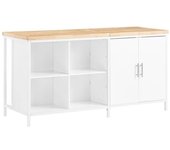 SoBuy Aparador de almacenamiento con encimera con 2 puertas y 6 estantes