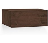Decowood Mesita de noche de madera maciza flotante en tono nogal de 40x15cm