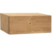Decowood Mesita de noche de madera maciza flotante en tono medio de 40x15cm