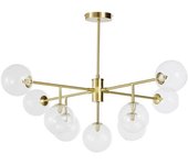 Maisons du Monde Lámpara de techo con 9 bolas de cristal y metal dorado