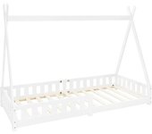 ML-Design Cama infantil tipi anticaída blanco en madera de pino 200x90 cm