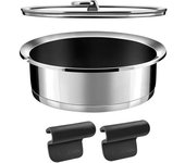 Cuisinox Batería de cocina 3 piezas : 1 sartén ø 24 cm, 2 asas extraíbles y 1