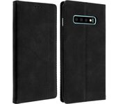 Avizar Funda Tipo Libro Billetera Vintage Negra para Samsung Galaxy S10 Plus