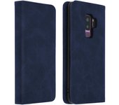 Avizar Funda Tipo Libro Billetera Vintage Azul Oscuro para Samsung Galaxy S9 Plus