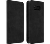 Avizar Funda Tipo Libro Billetera Vintage Negra para Samsung Galaxy S8
