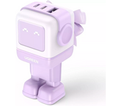 UGREEN Uno Cargador USB C 65W, Adaptador de Corriente Type C GAN de 3 Puertos Carga Rápida Compatible con MacBook Pro, iPhone 16 Plus, Galaxy S24/S23, Pixel 8, Steam Deck, ROG Ally, etc. Púrpura