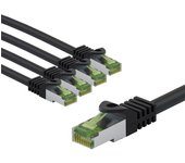Cable de red cat 8.1 certificado de ghmt, s/ftp (pimf), 2 m, gris, juego de 5, conductor de cobre, baja emisión de humos y sin halógenos (lszh) cubierta de cable sin halógenos. longitud del cable 2 m