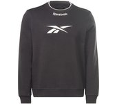 Sudadera de fitness reebok ri arch logo vector crew negra hombre