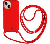Cool Funda Cordón Liso Rojo para iPhone 15 Plus