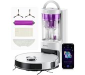 Eureka E20 Plus Robot Aspirador Con Autovaciado Evita Obstáculos Para Alfombras Y Mascotas Blanco