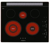 Placa vitrocerámica VITROKITCHEN 201TGBA, a gas butano, 5 quemadores, 60cms, negro sin marco