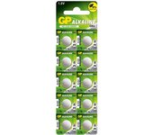 GP Pack de 10 Pilas Alcalinas de Botón LR44 A76