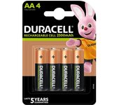 Duracell Pack 4 Pilas Recargables 2500mAh AA HR6