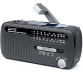 Muse MH-07 DS Radio Híbrida Solar/Dínamo Negra