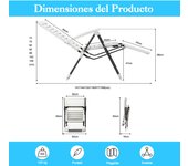 Costway Juego de 2 Sillas Reclinables Plegables de Tumbona para Patio de PP con Respaldo de 7 Posiciones y Reposapiés Cómodo para Jardín Blanco