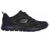 Zapatillas skechers summits-suited mujer black leather/ mesh/ dur