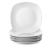 Elisa 6-Piece 7.5 Inch White Porcelain Dessert Plate Set